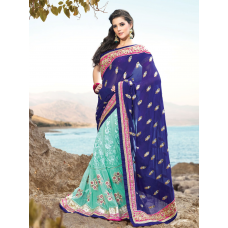 Beautiful Traditional Butti Embroidered Saree